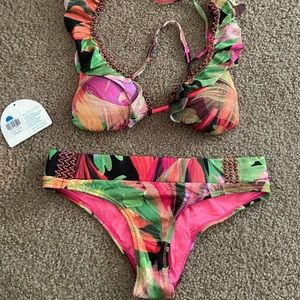 Piel Canela embellished bikini Brand New